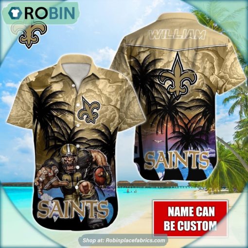 New Orleans Saints Mascot Palm NFL Hawaiian Shirt