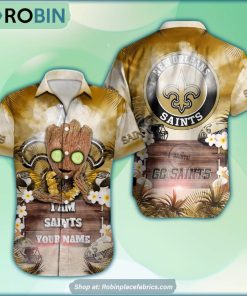 New Orleans Saints x Baby Groot Summer Hawaiian Shirt
