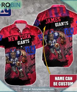 New York Giants Mascot 3D Printed Summer Hawaiian Shirt New York Giants Mascot 3D Printed Summer Hawaiian Shirt