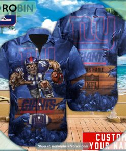 New York Giants Mascot Football NFL Hawaiian Shirt New York Giants Mascot Football NFL Hawaiian Shirt