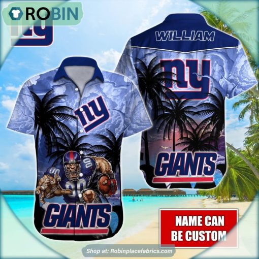 New York Giants Mascot Palm NFL Hawaiian Shirt