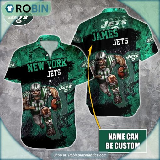 New York Jets Mascot 3D Printed Summer Hawaiian Shirt