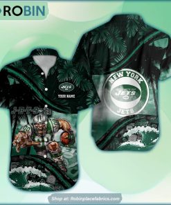 New York Jets Mascot 3D Printed Summer Hawaiian Shirt Custom New York Jets Mascot 3D Printed Summer Hawaiian Shirt Custom