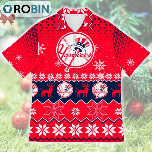 New York Yankees Ugly Christmas Design Short Sleeve Shirt
