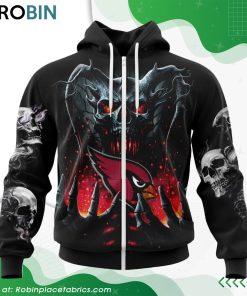 NFL Arizona Cardinals Skull Art Design Hoodie NFL Arizona Cardinals Skull Art Design Hoodie