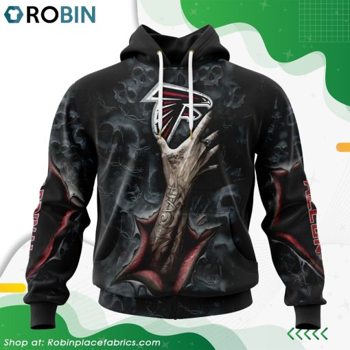 NFL Atlanta Falcons Horror Skull Art Design Hoodie