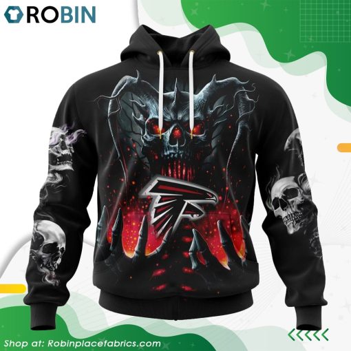 NFL Atlanta Falcons Skull Art Design Hoodie