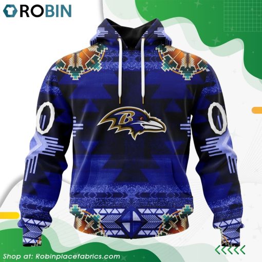 NFL Baltimore Ravens Native American Design Hoodie