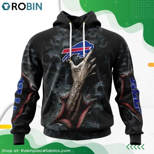 NFL Buffalo Bills Horror Skull Art Design Hoodie
