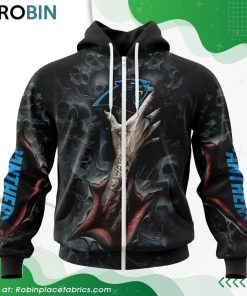 NFL Carolina Panthers Horror Skull Art Design Hoodie NFL Carolina Panthers Horror Skull Art Design Hoodie
