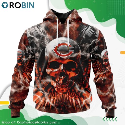 NFL Chicago Bears Expendables Skull Design Hoodie