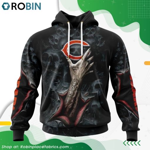 NFL Chicago Bears Horror Skull Art Design Hoodie