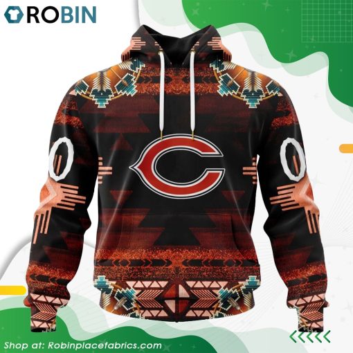 NFL Chicago Bears Native American Design Hoodie