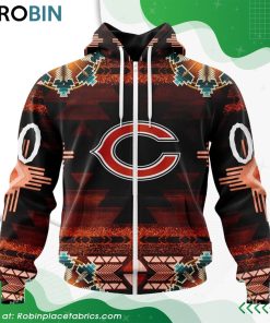 NFL Chicago Bears Native American Design Hoodie NFL Chicago Bears Native American Design Hoodie