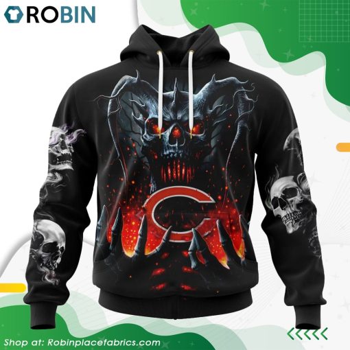 NFL Chicago Bears Skull Art Design Hoodie