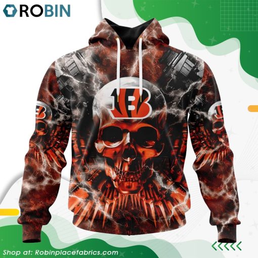 NFL Cincinnati Bengals Expendables Skull Design Hoodie