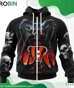 NFL Cincinnati Bengals Skull Art Design Hoodie NFL Cincinnati Bengals Skull Art Design Hoodie