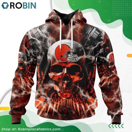 NFL Cleveland Browns Expendables Skull Design Hoodie