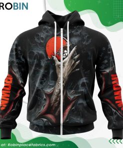 NFL Cleveland Browns Horror Skull Art Design Hoodie NFL Cleveland Browns Horror Skull Art Design Hoodie