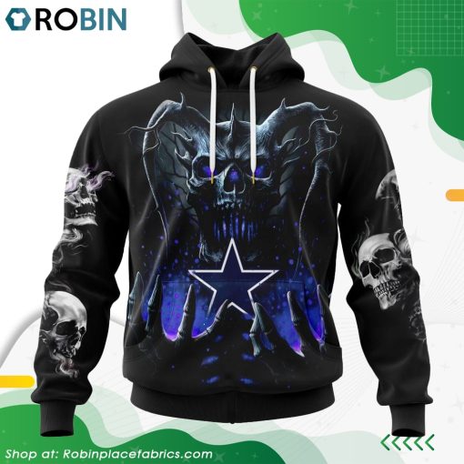 NFL Dallas Cowboys Skull Art Design Hoodie