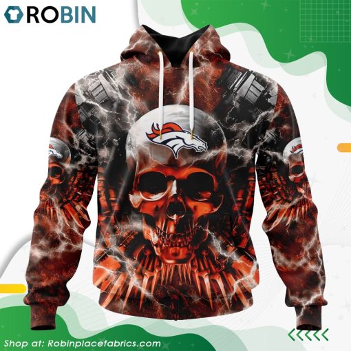 NFL Denver Broncos Expendables Skull Design Hoodie