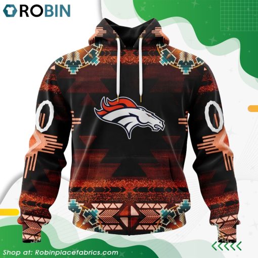 NFL Denver Broncos Native American Design Hoodie