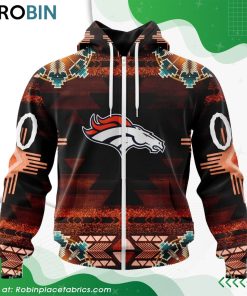 NFL Denver Broncos Native American Design Hoodie NFL Denver Broncos Native American Design Hoodie