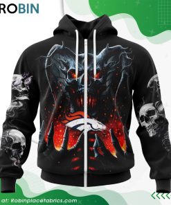 NFL Denver Broncos Skull Art Design Hoodie NFL Denver Broncos Skull Art Design Hoodie