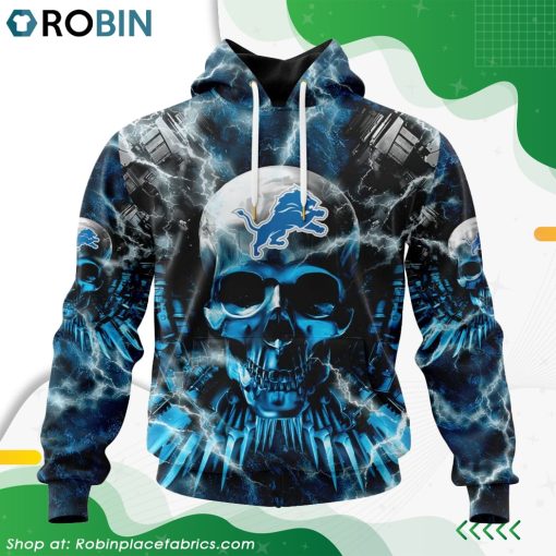 NFL Detroit Lions Expendables Skull Design Hoodie