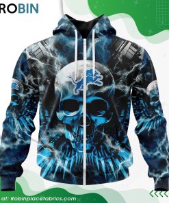 NFL Detroit Lions Expendables Skull Design Hoodie