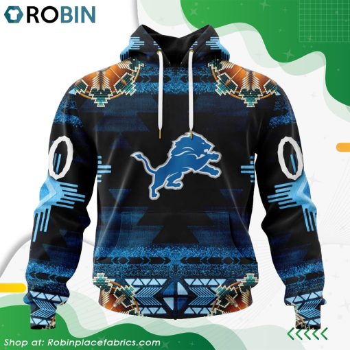 NFL Detroit Lions Native American Design Hoodie