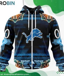 NFL Detroit Lions Native American Design Hoodie
