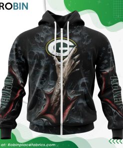 NFL Green Bay Packers Horror Skull Art Design Hoodie NFL Green Bay Packers Horror Skull Art Design Hoodie