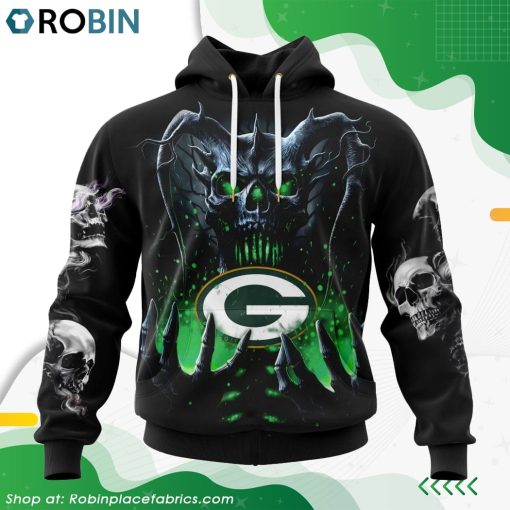 NFL Green Bay Packers Skull Art Design Hoodie