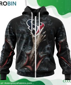 NFL Houston Texans Horror Skull Art Design Hoodie