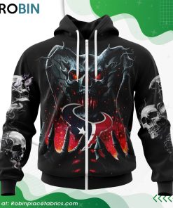 NFL Houston Texans Skull Art Design Hoodie