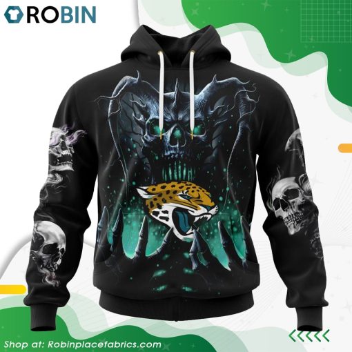 NFL Jacksonville Jaguars Skull Art Design Hoodie