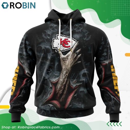 NFL Kansas City Chiefs Horror Skull Art Design Hoodie