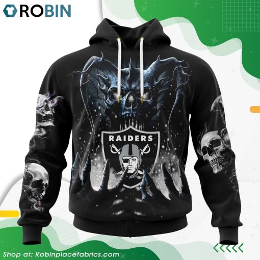 NFL Las Vegas Raiders Skull Art Design Hoodie
