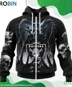 NFL Las Vegas Raiders Skull Art Design Hoodie