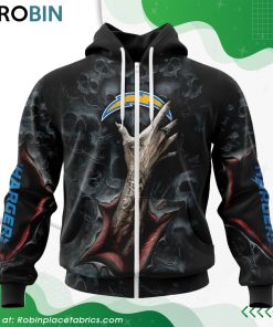NFL Los Angeles Chargers Horror Skull Art Design Hoodie