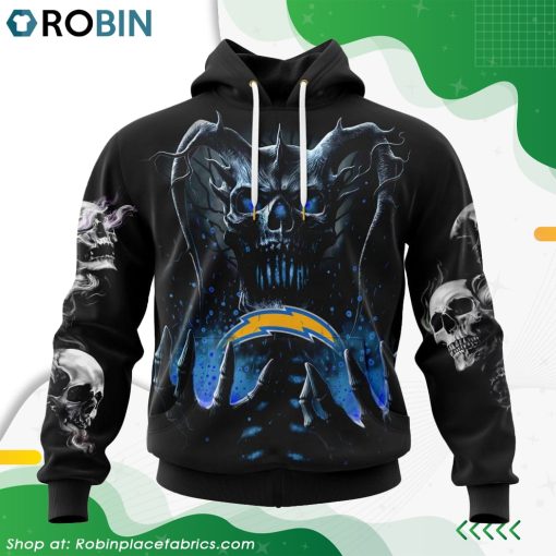 NFL Los Angeles Chargers Skull Art Design Hoodie