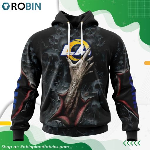 NFL Los Angeles Rams Horror Skull Art Design Hoodie