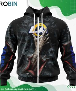 NFL Los Angeles Rams Horror Skull Art Design Hoodie