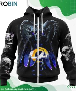NFL Los Angeles Rams Skull Art Design Hoodie
