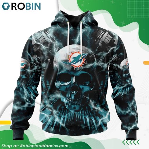 NFL Miami Dolphins Expendables Skull Design Hoodie