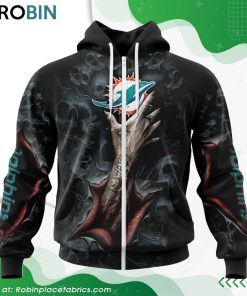 NFL Miami Dolphins Horror Skull Art Design Hoodie