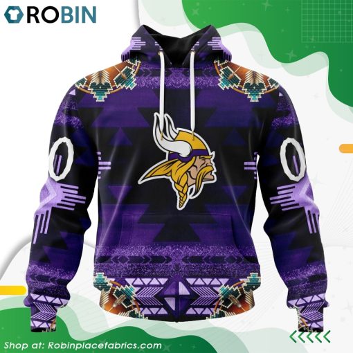 NFL Minnesota Vikings Native American Design Hoodie