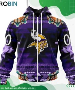 NFL Minnesota Vikings Native American Design Hoodie