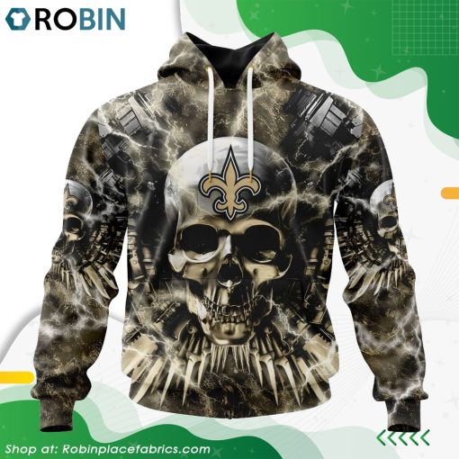 NFL New Orleans Saints Expendables Skull Design Hoodie